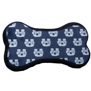 utah state bone shaped dog squeaky toy